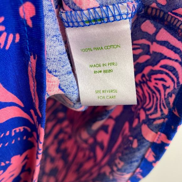 Lilly Pulitzer Windsor Strapless Mini Dress Pink Blue Pima Cotton Womens Sz XS - Picture 7 of 11
